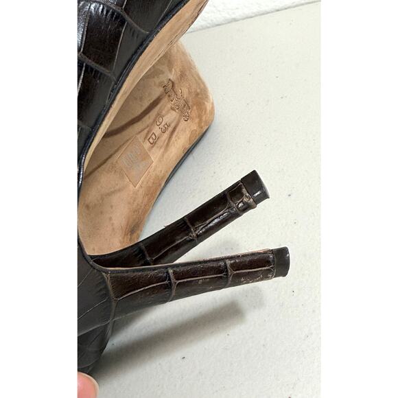 Coach Smith Classic Crocodile Chestnut Leather Heels Size 9.5B - Picture 13 of 13
